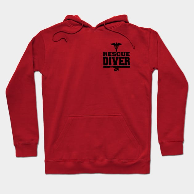 Rescue Diver (small logo - distressed) Hoodie by TCP